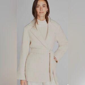 Club Monaco Boucle Belted Jacket. Cream. Small. NWT.